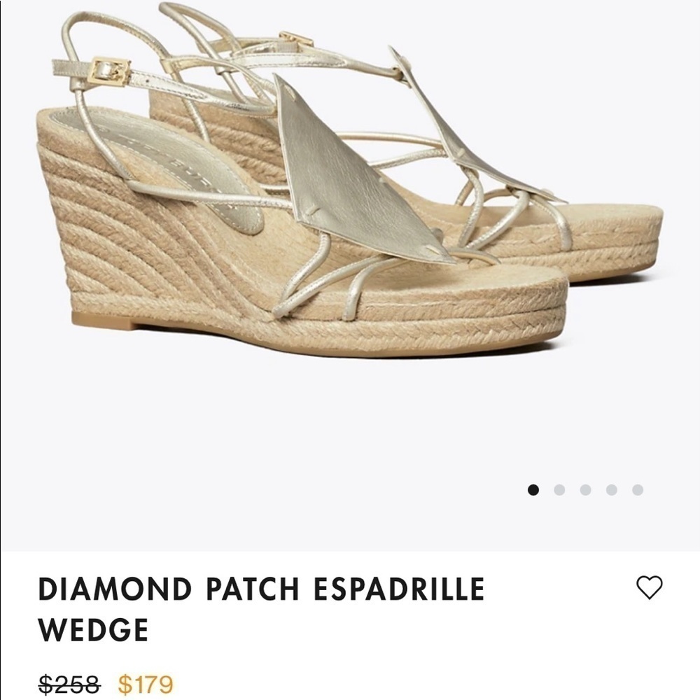 Tory Burch Diamond Patch Espadrille Wedge Shoes - Picture 3 of 10